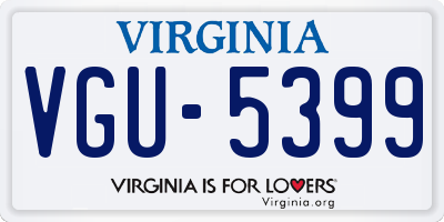 VA license plate VGU5399