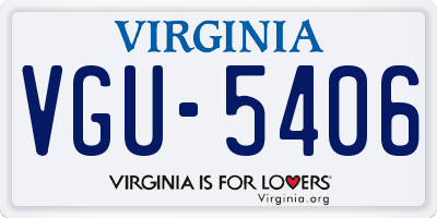 VA license plate VGU5406