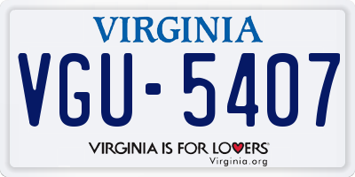 VA license plate VGU5407