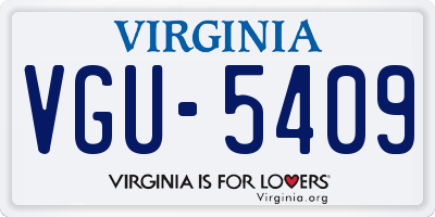 VA license plate VGU5409