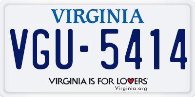 VA license plate VGU5414