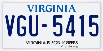 VA license plate VGU5415