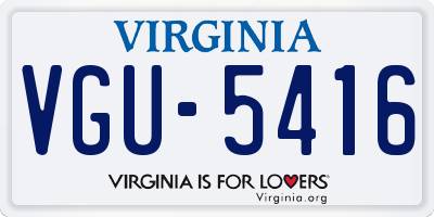 VA license plate VGU5416