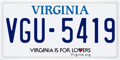 VA license plate VGU5419