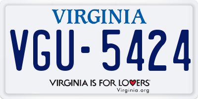 VA license plate VGU5424
