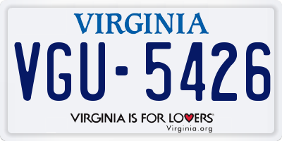 VA license plate VGU5426