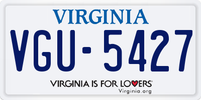 VA license plate VGU5427