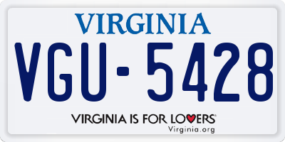 VA license plate VGU5428