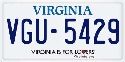VA license plate VGU5429