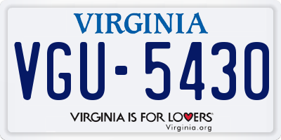 VA license plate VGU5430