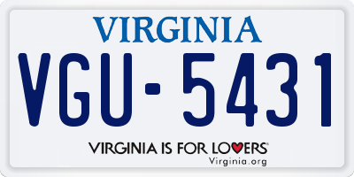VA license plate VGU5431