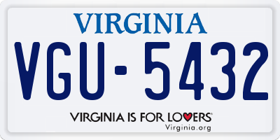 VA license plate VGU5432