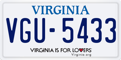 VA license plate VGU5433