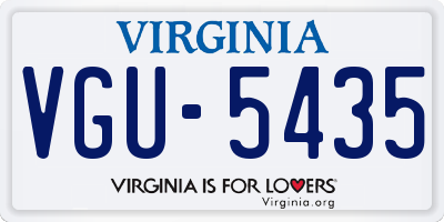 VA license plate VGU5435