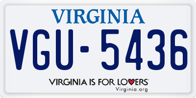 VA license plate VGU5436