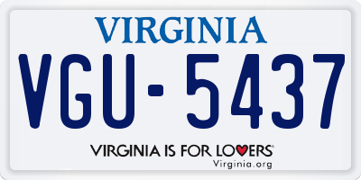 VA license plate VGU5437