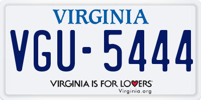 VA license plate VGU5444