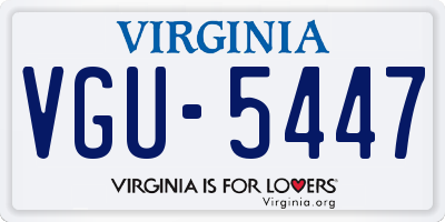 VA license plate VGU5447