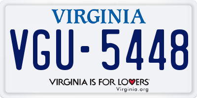 VA license plate VGU5448