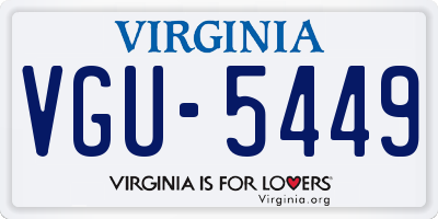 VA license plate VGU5449