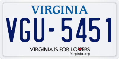 VA license plate VGU5451