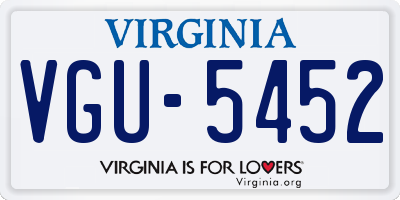 VA license plate VGU5452