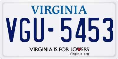 VA license plate VGU5453