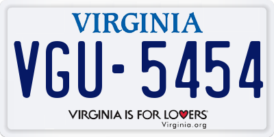 VA license plate VGU5454