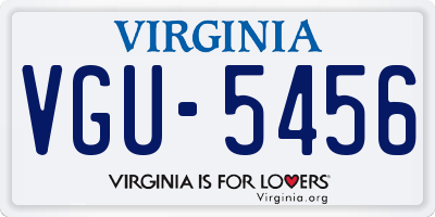 VA license plate VGU5456