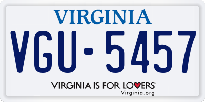 VA license plate VGU5457