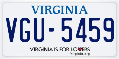 VA license plate VGU5459