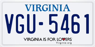 VA license plate VGU5461