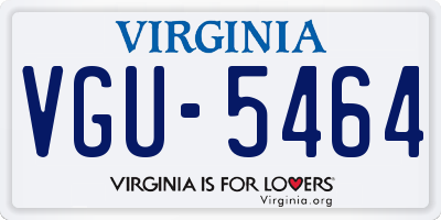 VA license plate VGU5464