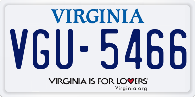 VA license plate VGU5466