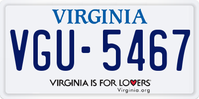 VA license plate VGU5467