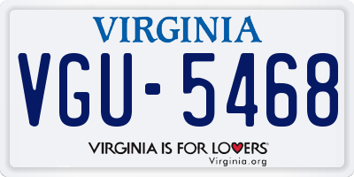 VA license plate VGU5468
