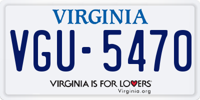 VA license plate VGU5470