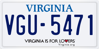 VA license plate VGU5471