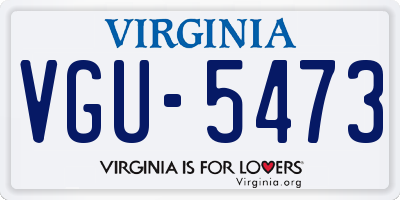 VA license plate VGU5473