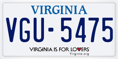 VA license plate VGU5475