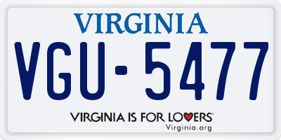 VA license plate VGU5477