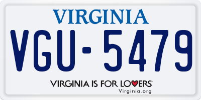 VA license plate VGU5479