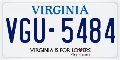 VA license plate VGU5484