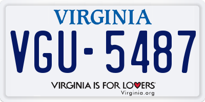 VA license plate VGU5487