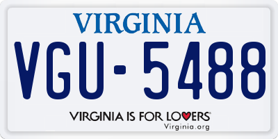 VA license plate VGU5488