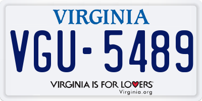 VA license plate VGU5489