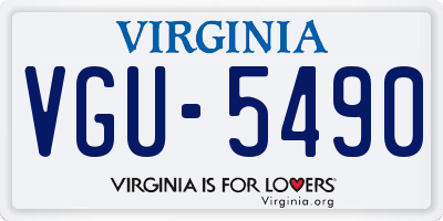 VA license plate VGU5490