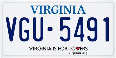 VA license plate VGU5491