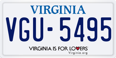 VA license plate VGU5495