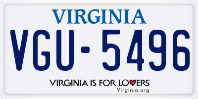 VA license plate VGU5496